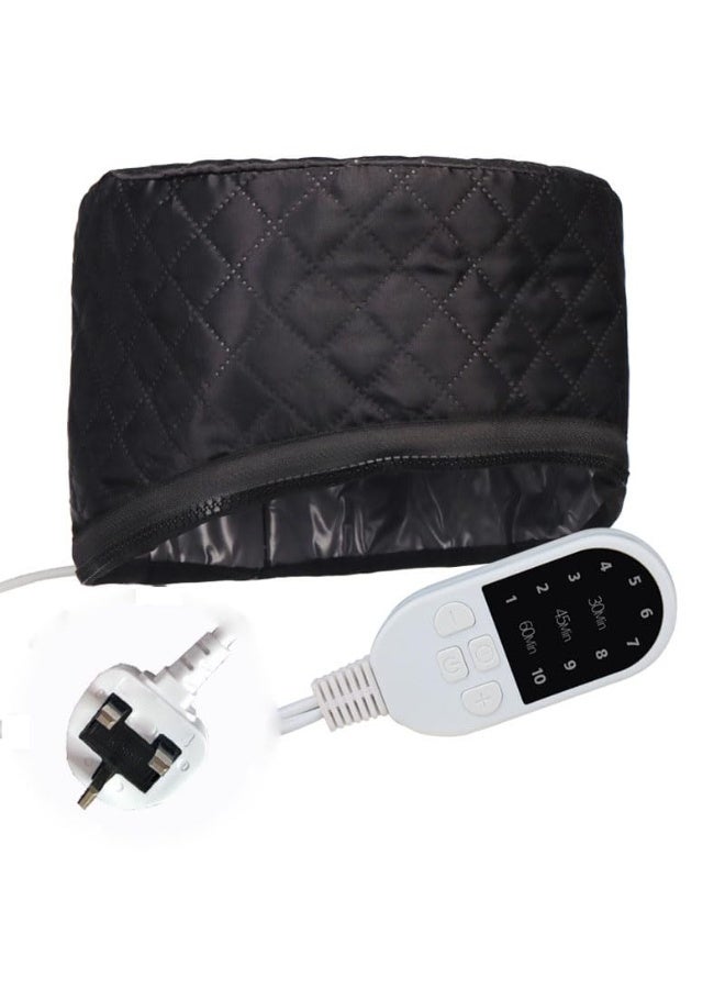 OSHIMA Electric Hair Steamer Cap, Black Heated Hair Cap, Steamer Hats with 10 Gears Temperature and Timer Control, Suitable for Women for Thermal - Image 1